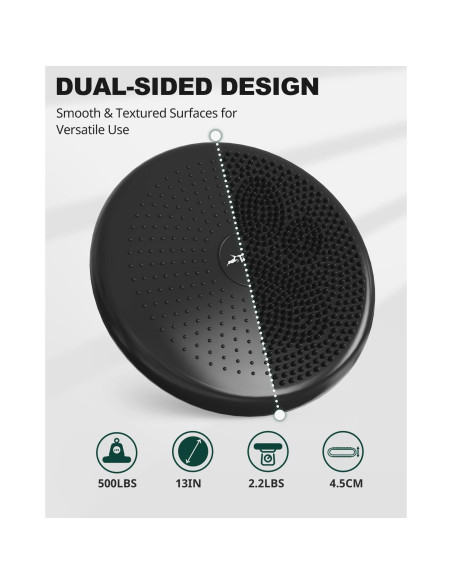 Cojín Inestable Trideer 34cm Negro con Bomba Inflación