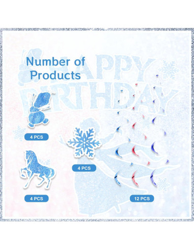 12 Espirales Colgantes de Copos de Nieve MASGY - Multicolor