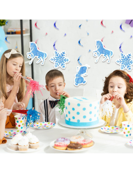 12 Espirales Colgantes de Copos de Nieve MASGY - Multicolor