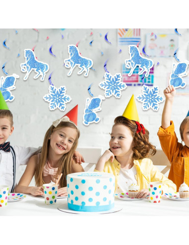 12 Espirales Colgantes de Copos de Nieve MASGY - Multicolor