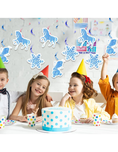 12 Espirales Colgantes de Copos de Nieve MASGY - Multicolor