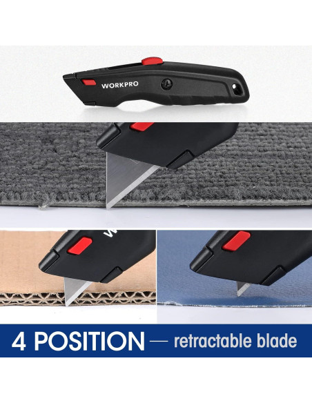 Cuchillo Utility Retráctil WORKPRO con 10 Cuchillas Extra Cuchillo Utility Retráctil WORKPRO con 10 Cuchillas Extra