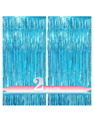 Cortinas de Flecos Azul Claro Buyuget 1.0x2.0m - Decoración Fiesta