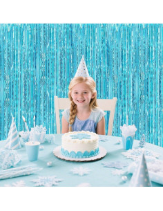 Cortinas de Flecos Azul Claro Buyuget 1.0x2.0m - Decoración Fiesta 2