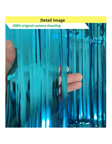 Cortinas de Flecos Azul Claro Buyuget 1.0x2.0m - Decoración Fiesta