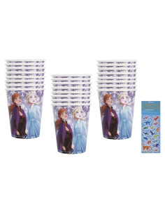 Suministros Fiesta Cumpleaños Elsa y Anna Único 24 Vasos 266ml