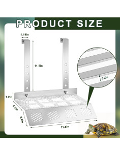 Plataforma de Sol para Tortugas FoldTier 20.32x29.21cm Acero Inoxidable 2
