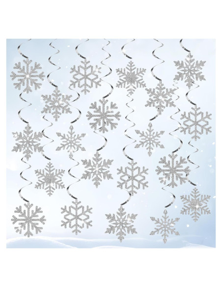 36 Decoraciones Colgantes de Copos de Nieve Augisteen