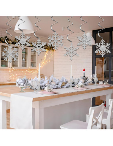 36 Decoraciones Colgantes de Copos de Nieve Augisteen
