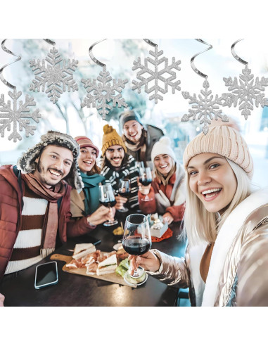 36 Decoraciones Colgantes de Copos de Nieve Augisteen