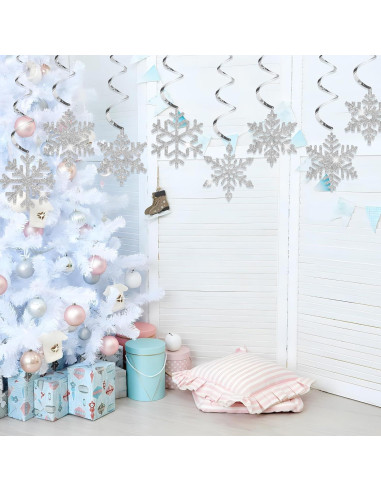 36 Decoraciones Colgantes de Copos de Nieve Augisteen