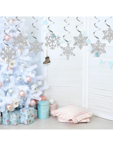 36 Decoraciones Colgantes de Copos de Nieve Augisteen
