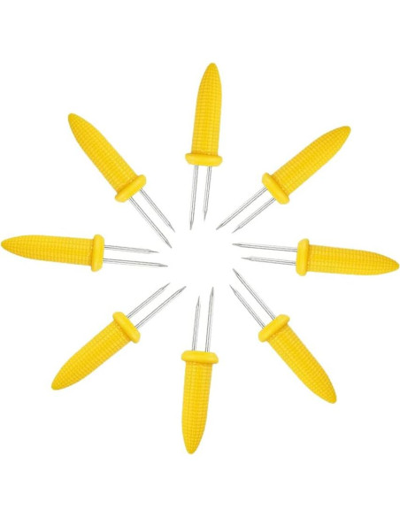 24 Sujetadores de Maíz Acero Inoxidable PEOUWNES 6 cm