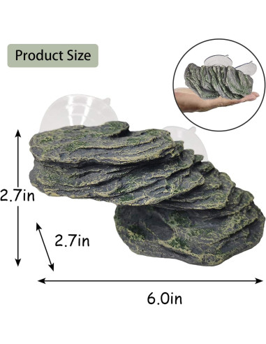 Plataforma de Sol para Tortugas PINVNBY 15.2x6.9 cm Resina