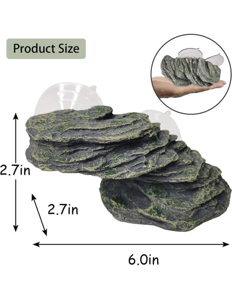 Plataforma de Sol para Tortugas PINVNBY 15.2x6.9 cm Resina