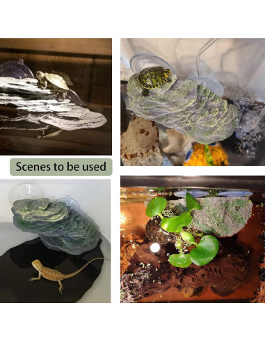 Plataforma de Sol para Tortugas PINVNBY 15.2x6.9 cm Resina