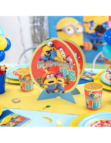 Kit Centro de Mesa Minions Amscan - 7 Piezas - Fiestas Cumpleaños