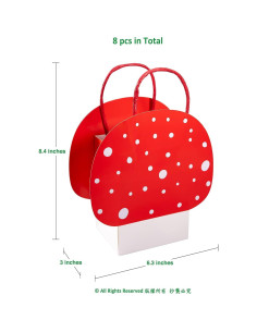 Bolsas de Regalo de Champiñón Cheerland - 8 Pcs para Cumpleaños 2