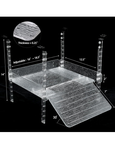 Plataforma de Sol para Tortugas Leyouland 40 Galones Ajustable