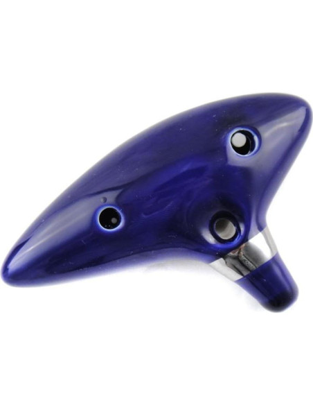 Ocarina WoneNice 12 Agujeros Azul con Soporte y Libro