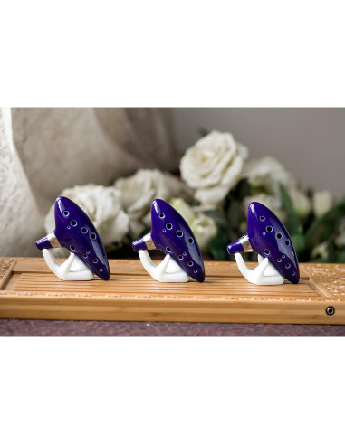 Ocarina WoneNice 12 Agujeros Azul con Soporte y Libro