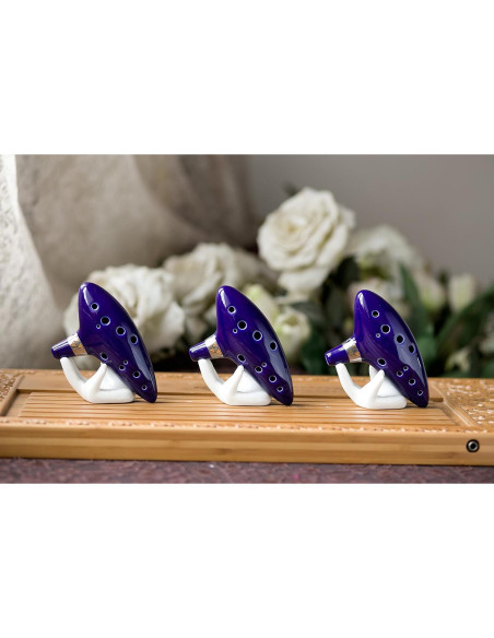 Ocarina WoneNice 12 Agujeros Azul con Soporte y Libro