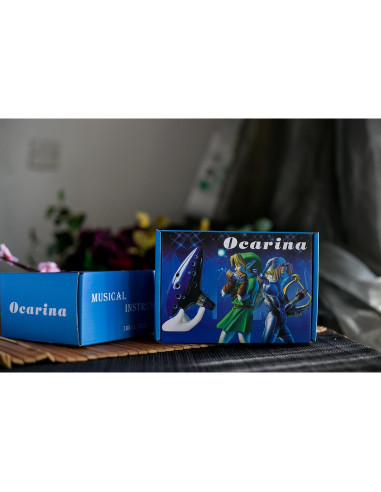 Ocarina WoneNice 12 Agujeros Azul con Soporte y Libro