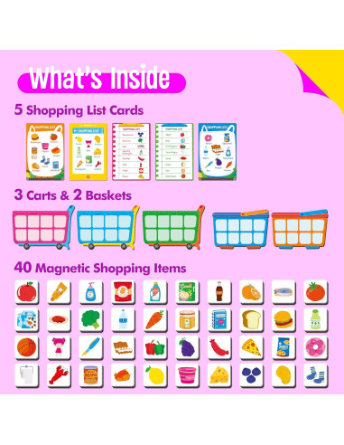 Juego de Lista de Compras Magnética SpriteGru - Educativo 3+ Años