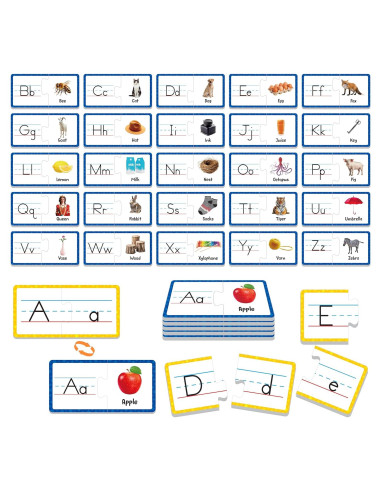 Tarjetas de Rompecabezas del Alfabeto SpriteGru 26 PCS Doble Cara