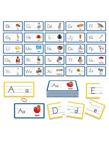 Tarjetas de Rompecabezas del Alfabeto SpriteGru 26 PCS Doble Cara