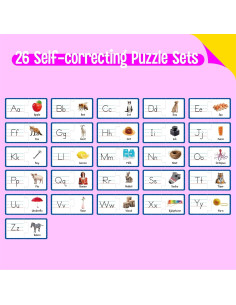 Tarjetas de Rompecabezas del Alfabeto SpriteGru 26 PCS Doble Cara 2