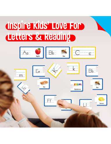 Tarjetas de Rompecabezas del Alfabeto SpriteGru 26 PCS Doble Cara