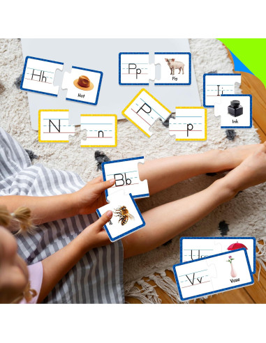 Tarjetas de Rompecabezas del Alfabeto SpriteGru 26 PCS Doble Cara