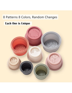 Tazas Apilables ZYFLSQ para Bebés 8 Pcs Juguete Montessori 2