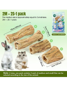 Juguetes de Masticar Abizoo para Conejos - 4 Piezas de Papaya 2