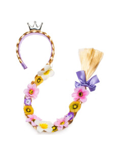 Peluca trenzada larga de princesa Party Chili para niñas