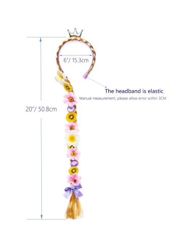 Peluca trenzada larga de princesa Party Chili para niñas