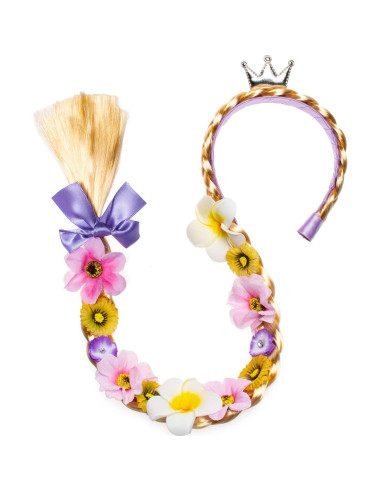 Peluca trenzada larga de princesa Party Chili para niñas