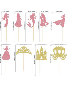 Toppers de Cupcake Princesa Gyufise 36Pcs Decorativos 2