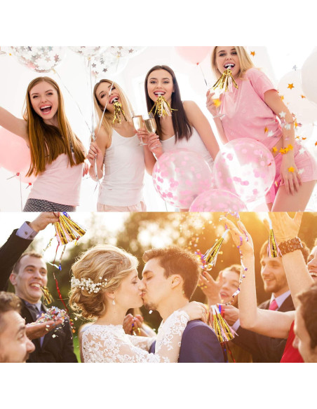 24 Silbatos Musicales Gejoy con Brillo para Fiestas