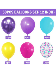 Globos de Fiesta Vanjehou 50 Pcs 30 cm Rosa Azul Púrpura 2