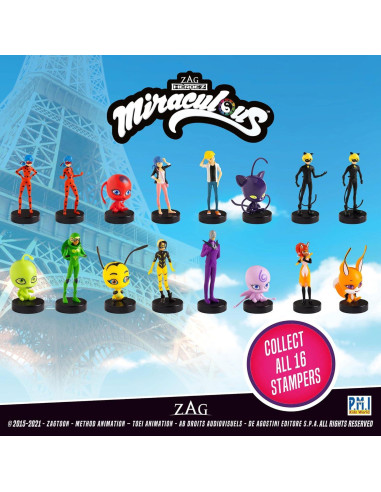 Sellos de Miraculous Ladybug P.M.I. - 12 Coleccionables