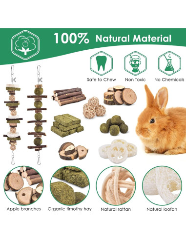KATUMO Kit de Juguetes para Conejos y Hámsteres 68 PCS