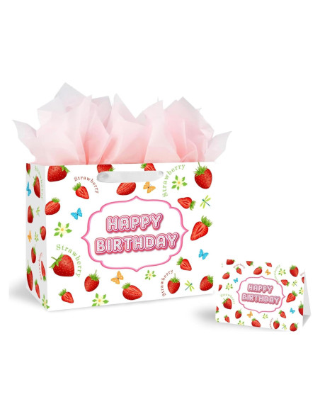 Bolsa de Regalo Grande Fresa BATYONGOGA 33x26x12 cm con Tarjeta Bolsa de Regalo Grande Fresa BATYONGOGA 33x26x12 cm con Tarjeta