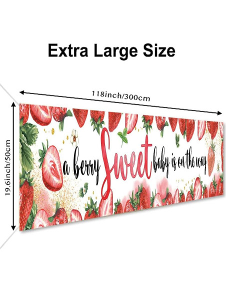 Banner de Bienvenida DOTOOMA 300 x 50 cm Fiesta Bebé Fresa