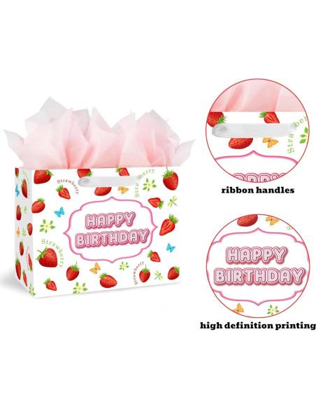 Bolsa de Regalo Grande Fresa BATYONGOGA 33x26x12 cm con Tarjeta Bolsa de Regalo Grande Fresa BATYONGOGA 33x26x12 cm con Tarjeta