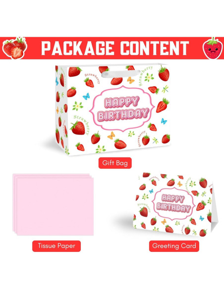 Bolsa de Regalo Grande Fresa BATYONGOGA 33x26x12 cm con Tarjeta Bolsa de Regalo Grande Fresa BATYONGOGA 33x26x12 cm con Tarjeta
