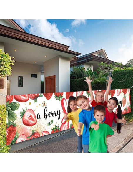 Banner de Bienvenida DOTOOMA 300 x 50 cm Fiesta Bebé Fresa