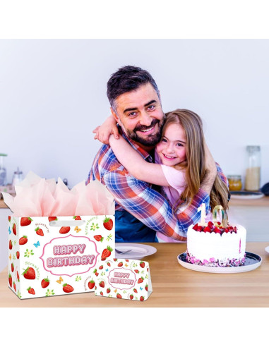 Bolsa de Regalo Grande Fresa BATYONGOGA 33x26x12 cm con Tarjeta