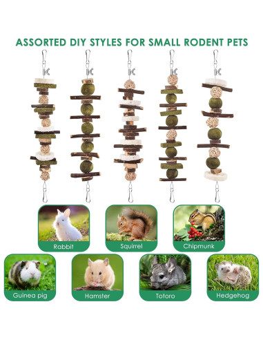 KATUMO Kit de Juguetes para Conejos y Hámsteres 68 PCS